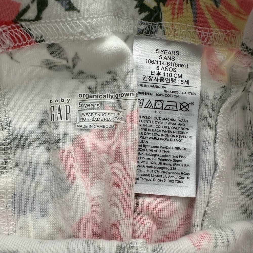 Baby Gap Girls Organic Pajama Set Size 5 Years - Picture 9 of 14